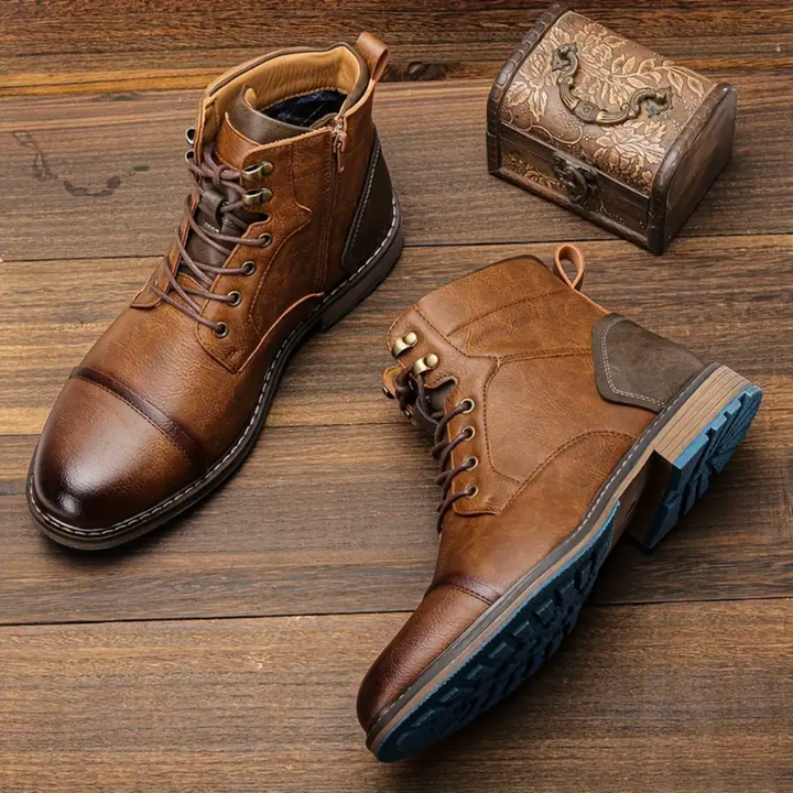 Dominic | Herren klassische Stiefeletten mit rundem Zehenbereich