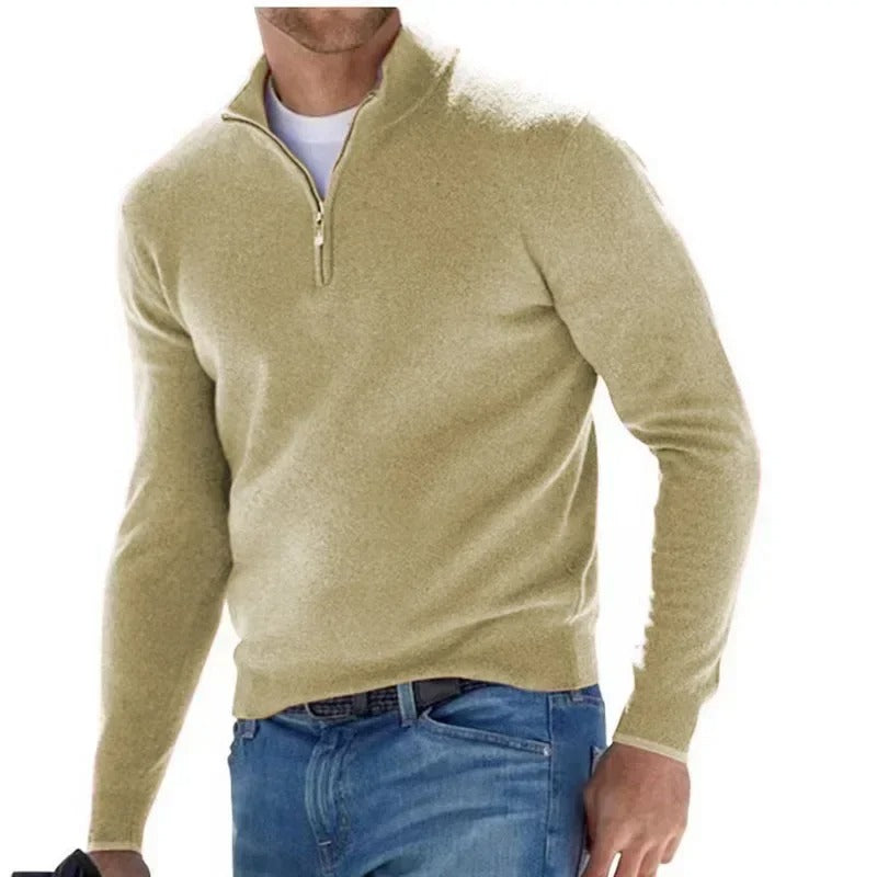 Markus  | Herren Pullover mit Halbreißverschluss und Stehkragen