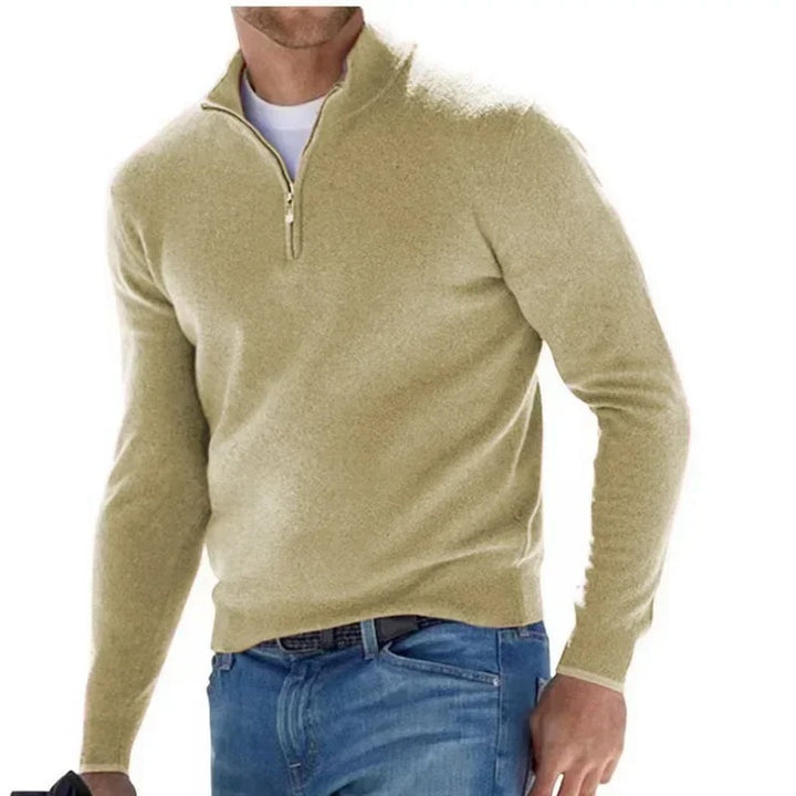Markus  | Herren Pullover mit Halbreißverschluss und Stehkragen