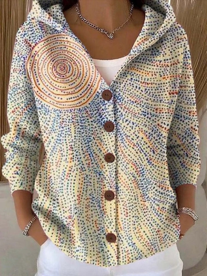Cassidy Strickjacke Damen Bunt Geknöpfte Hoodie Cardigan - Hellgelb