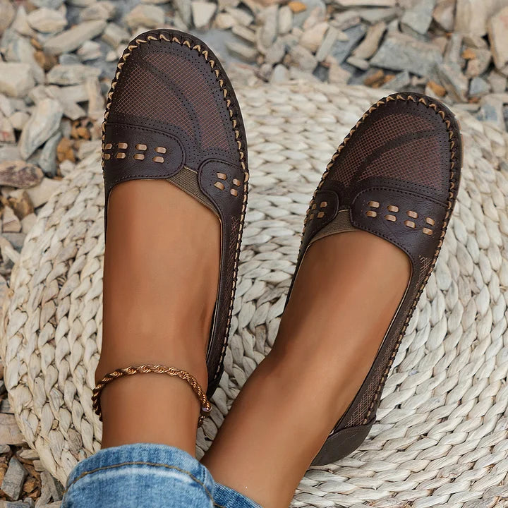 Jasmin | Damen Perforierte Komfort Slip On Loafer
