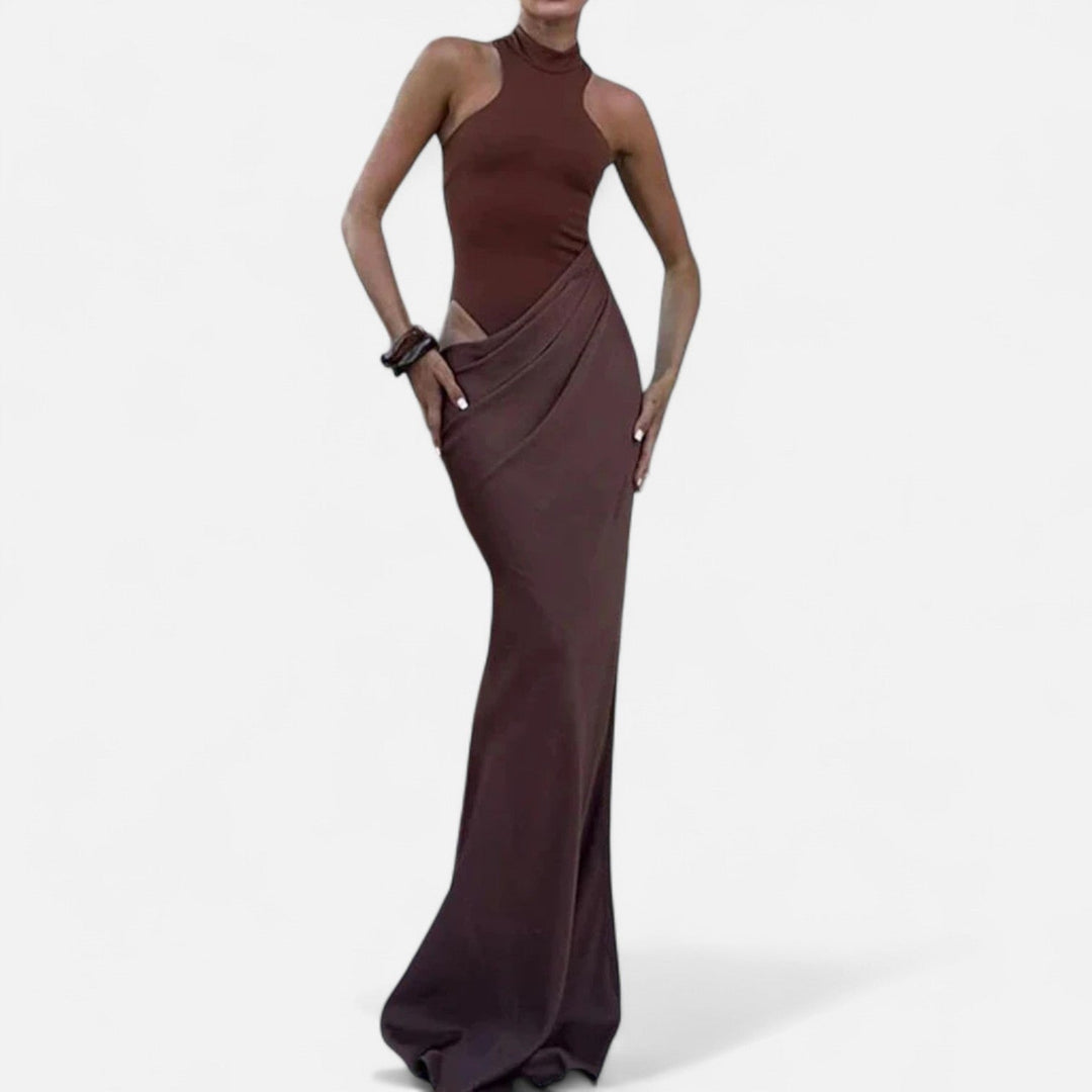 Kerstin | Damen Maxikleid mit Cut-Out und Neckholder