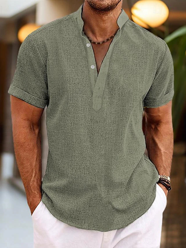 Daniel | Herren Sommer Henley Kurzarm Shirt