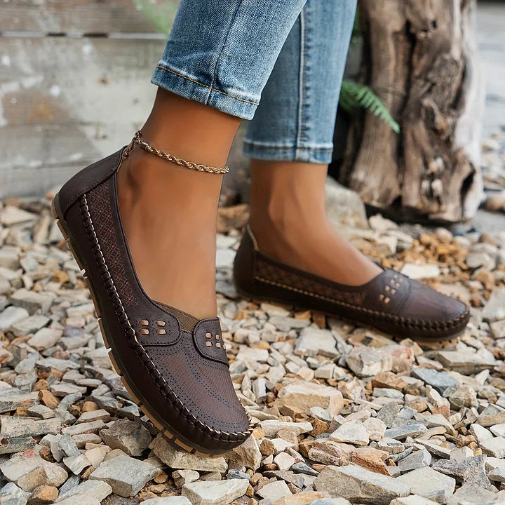 Jasmin | Damen Perforierte Komfort Slip On Loafer