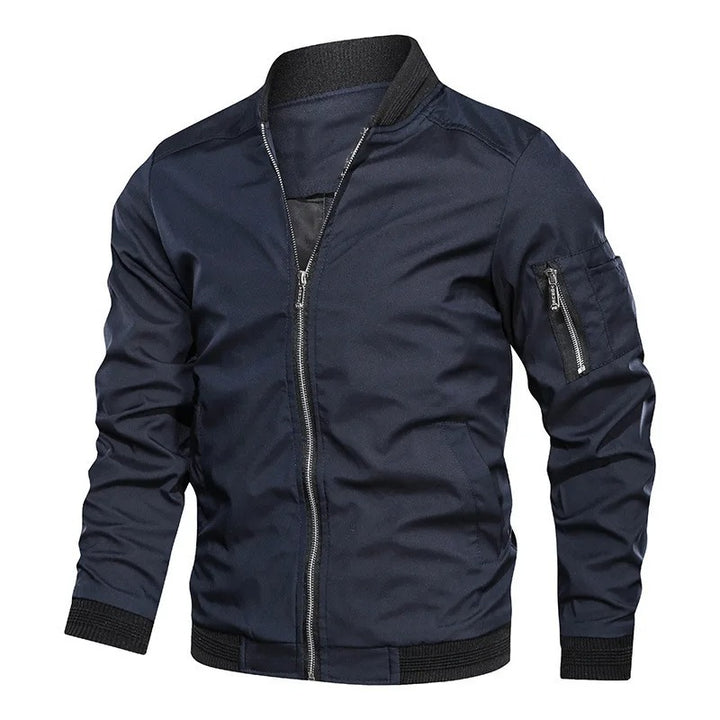 Niklas | Herren Klassische Bomber Jacket Übergangsjacke mit Rippbündchen