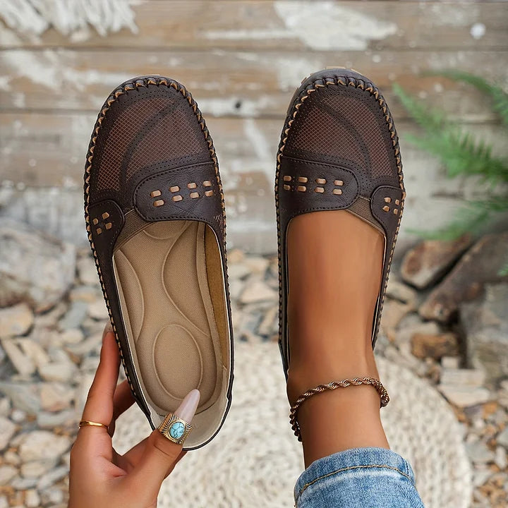 Jasmin | Damen Perforierte Komfort Slip On Loafer