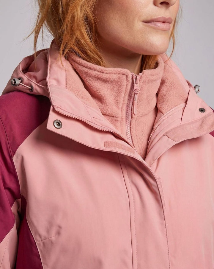 Damen 2-in-1 Softshell Outdoorjacke mit Fleece-Innenjacke und Kapuze