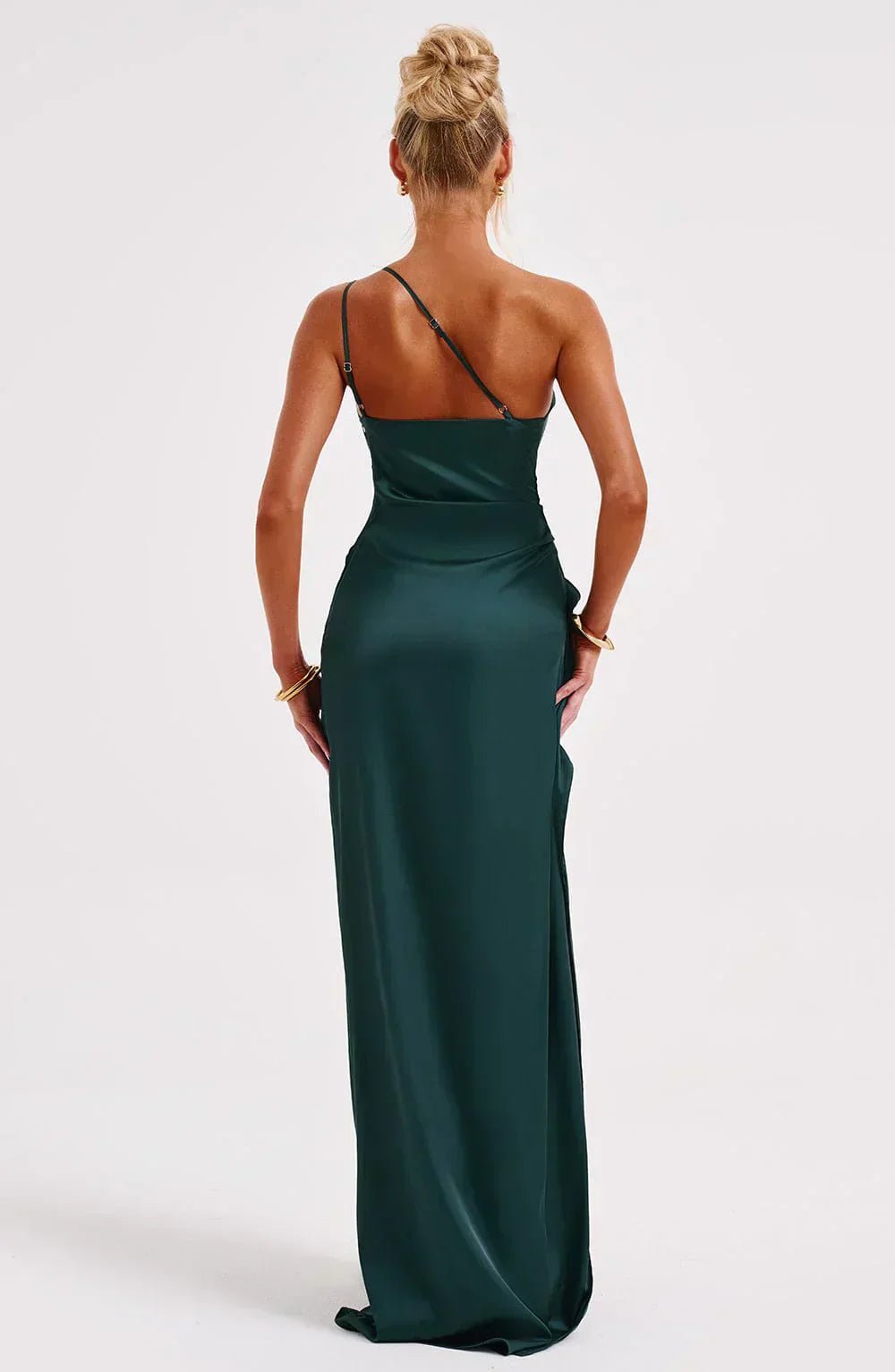 Damen Asymmetrisches One-Shoulder Abendkleid Maxi mit Beinschlitz
