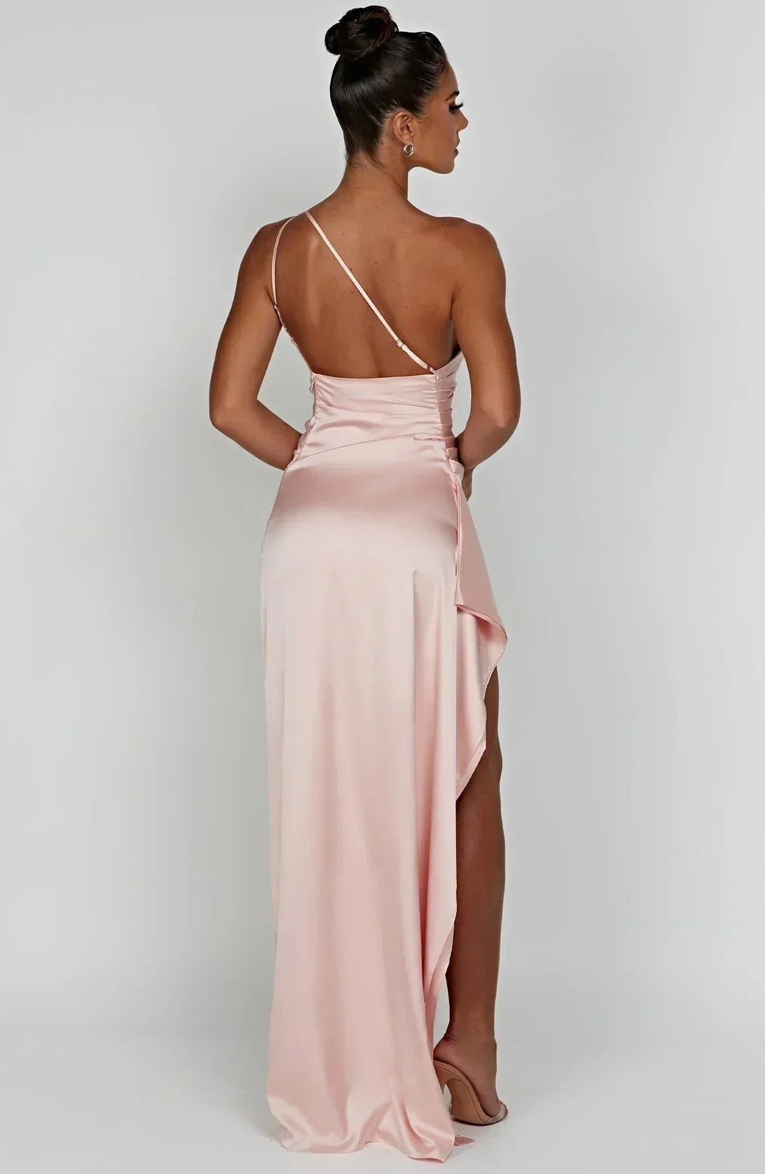 Damen Asymmetrisches One-Shoulder Abendkleid Maxi mit Beinschlitz