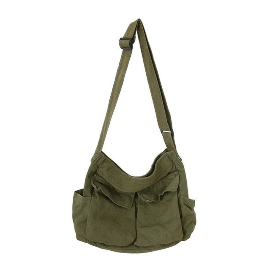 Damen Übergroße Canvas Tote Bag Messenger Schultertasche