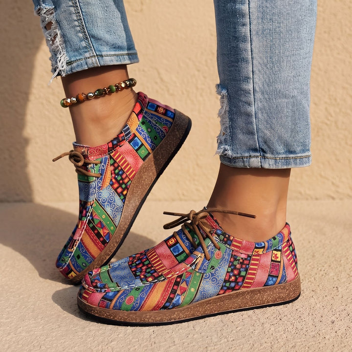 Damen Boho-Sneaker mit Schnürung für Alltag und Freizeit