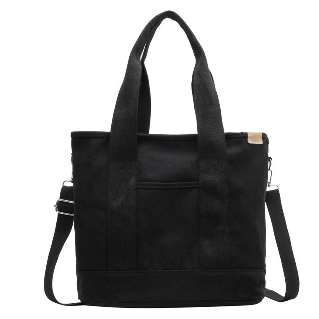 Damen Canvas Tote Bag Multifunktionale Schultertasche mit Schultergurt
