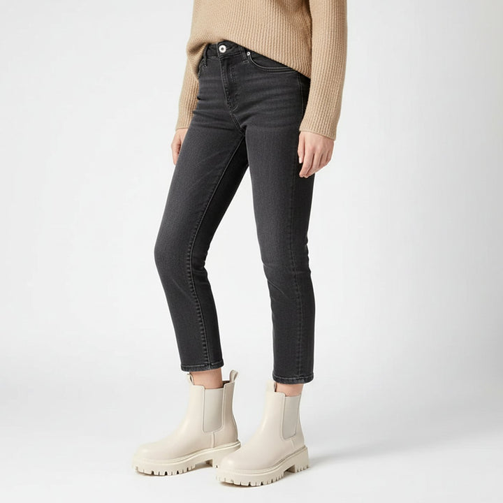 Damen Chelsea Stiefeletten mit Profilsohle und Rückenreißverschluss - Beige