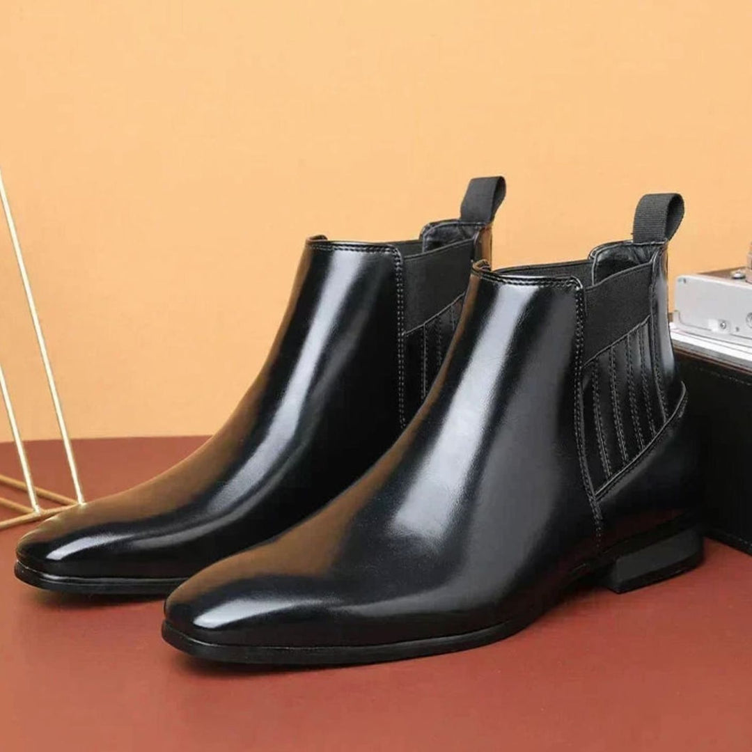 Damen Chelsea Stiefeletten mit spitzer Zehenpartie Slip-on - Schwarz