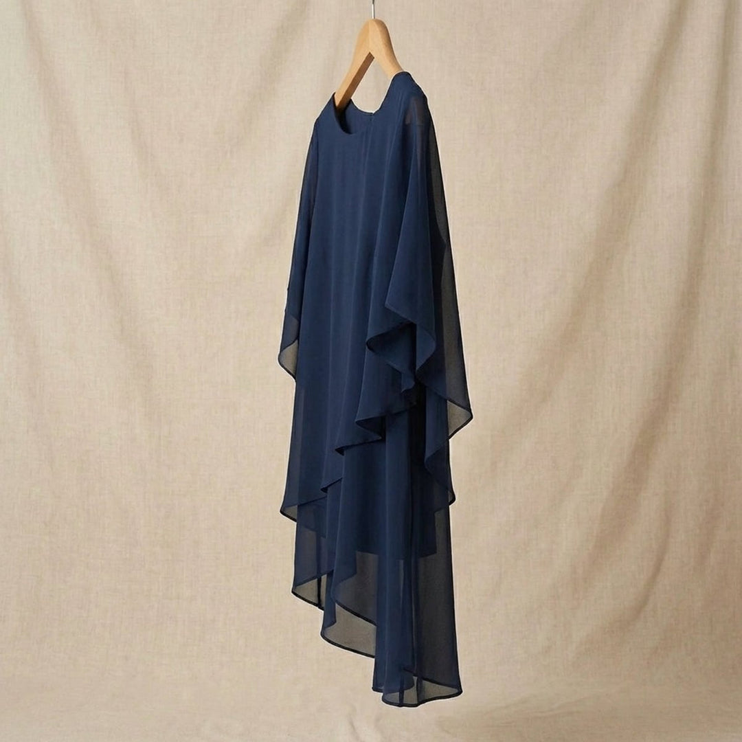Damen Chiffon Lagen-Set Weites Oberteil Elegante Hose