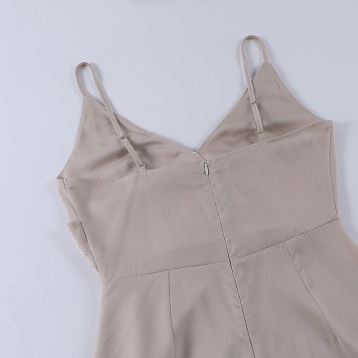 Damen Cocktail Party Dress Elegantes Maxi-Kleid V-Ausschnitt Schlitz