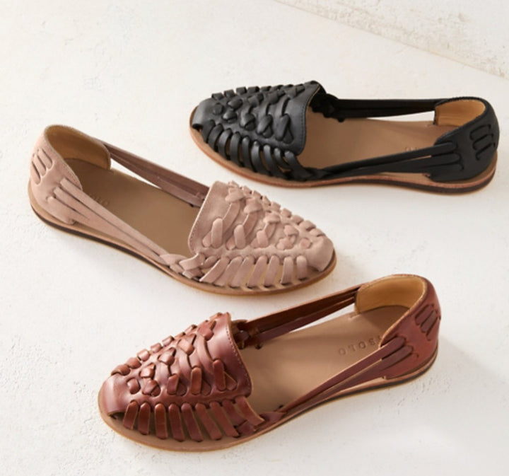 Damen Comfortable Sandals Gewebte Geschlossene Flache Slip-on Schuhe