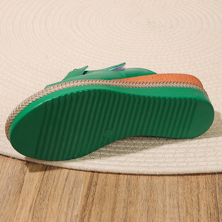 Damen Comfortable Sandals Keilabsatz Klettverschluss Offene Zehen