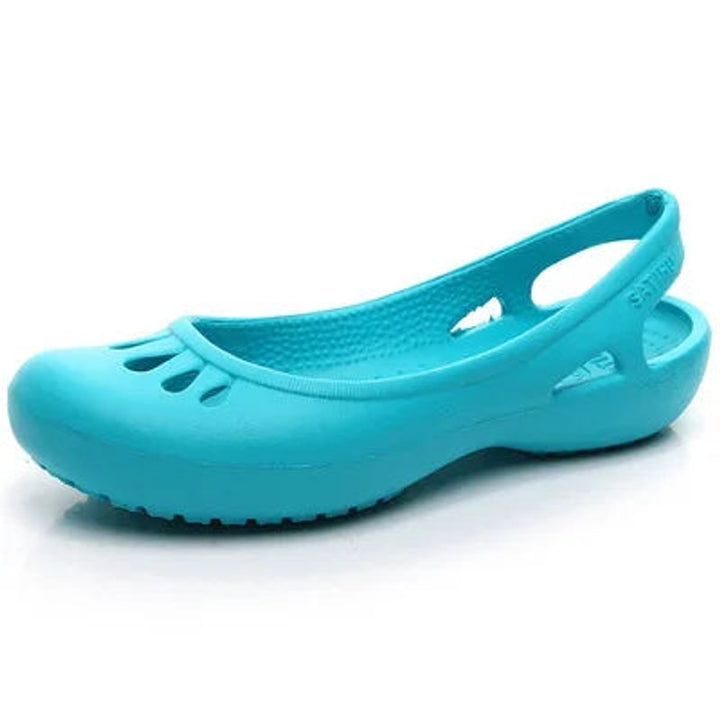Damen Comfortable Sandals Leichte Jelly-Flats Slingback Ausschnitt - Sky Blue