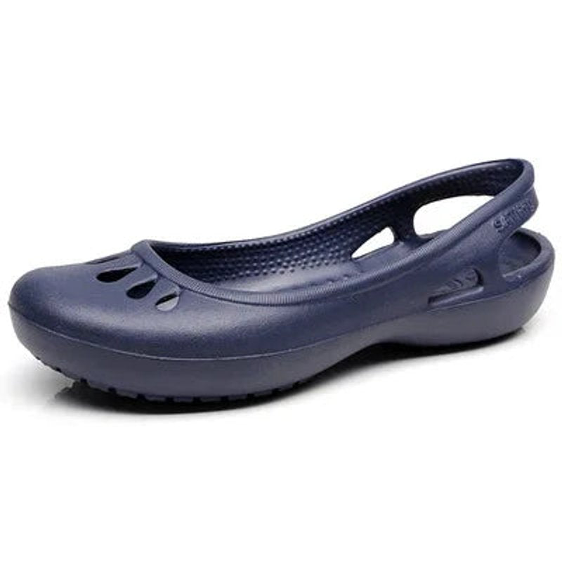Damen Comfortable Sandals Leichte Jelly-Flats Slingback Ausschnitt - Dark Blue