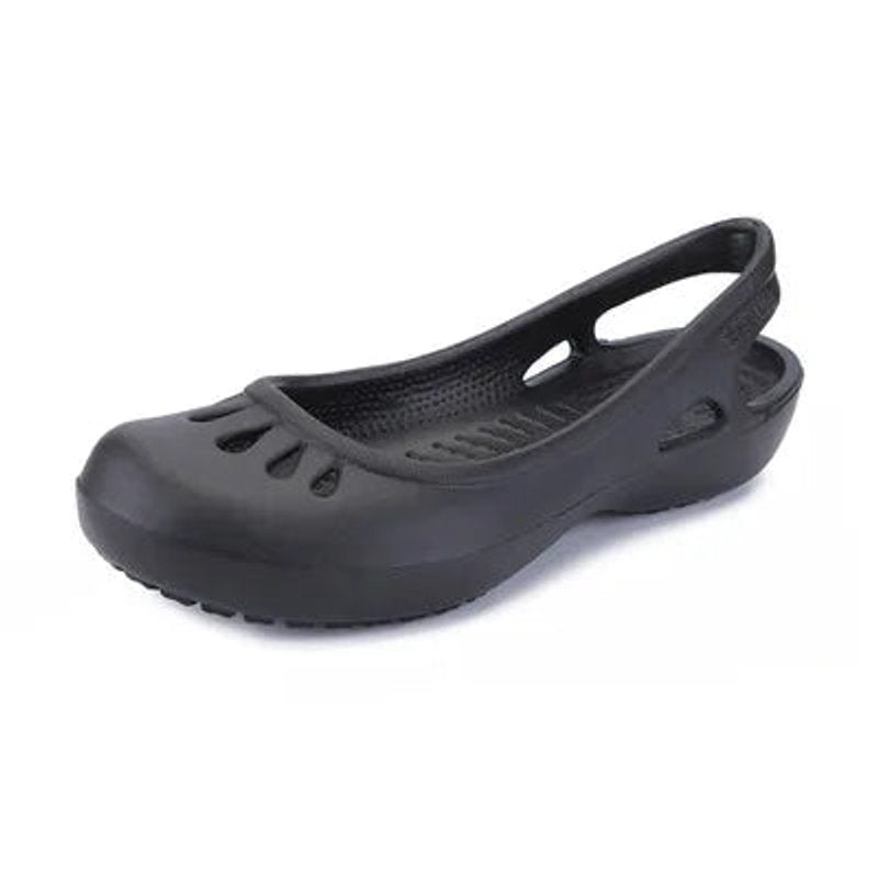 Damen Comfortable Sandals Leichte Jelly-Flats Slingback Ausschnitt - Black