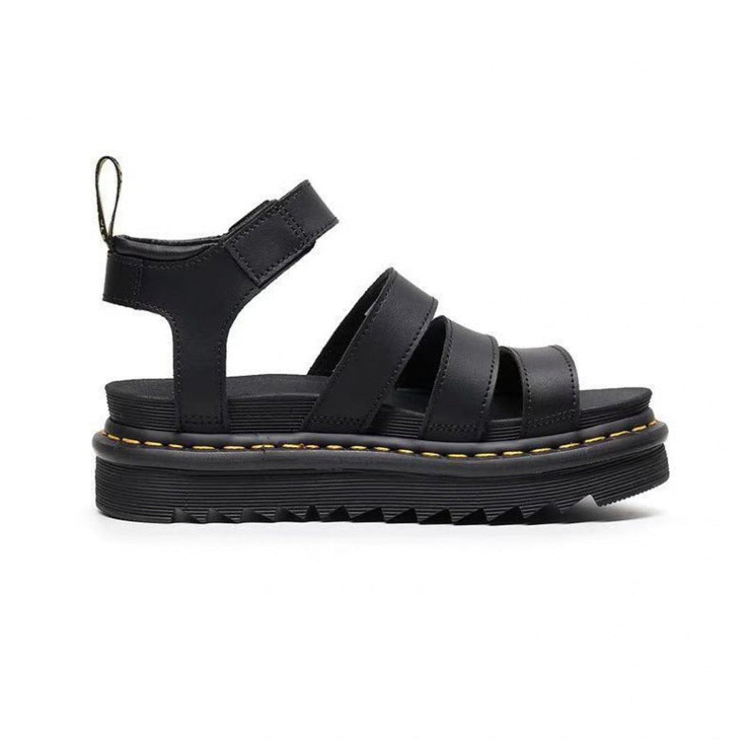 Damen Comfortable Sandals Plateau Riemchensandalen Schnallenverschluss