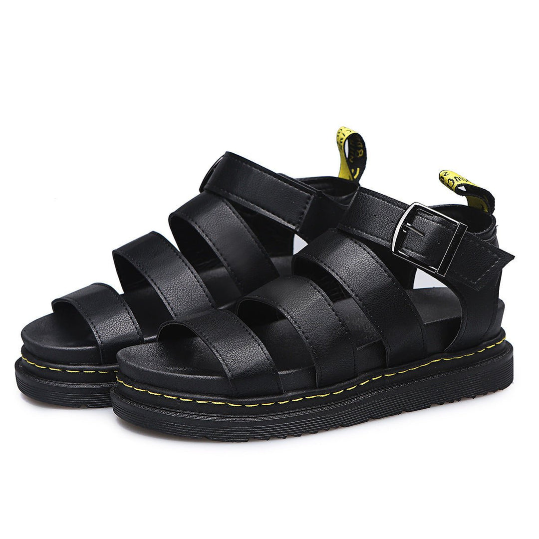Damen Comfortable Sandals Plateau Riemchensandalen Schnallenverschluss