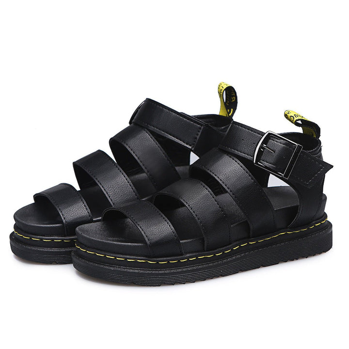 Damen Comfortable Sandals Plateau Riemchensandalen Schnallenverschluss