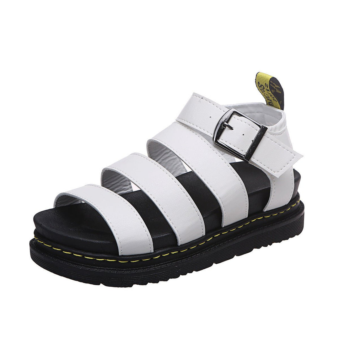 Damen Comfortable Sandals Plateau Riemchensandalen Schnallenverschluss