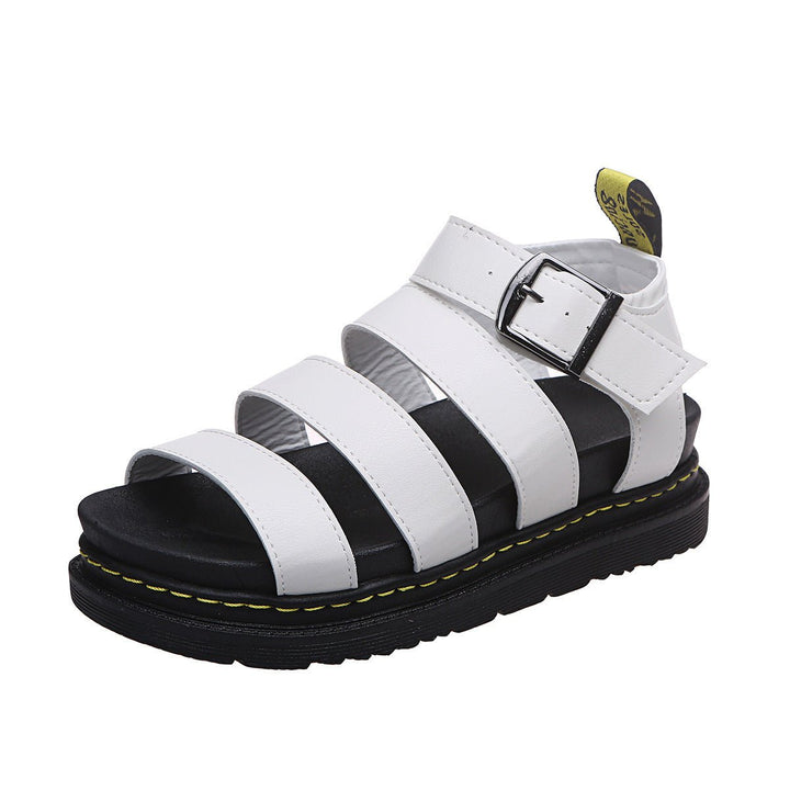Damen Comfortable Sandals Plateau Riemchensandalen Schnallenverschluss