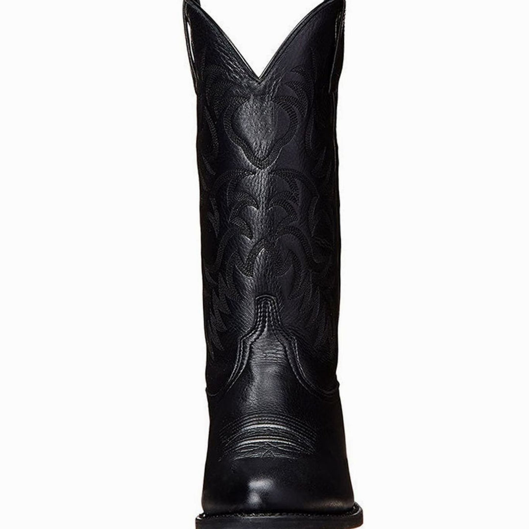 Damen Cowboystiefel mit Western-Stickerei Blockabsatz