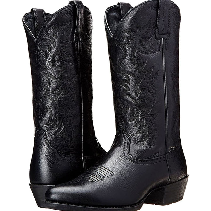 Damen Cowboystiefel mit Western-Stickerei Blockabsatz
