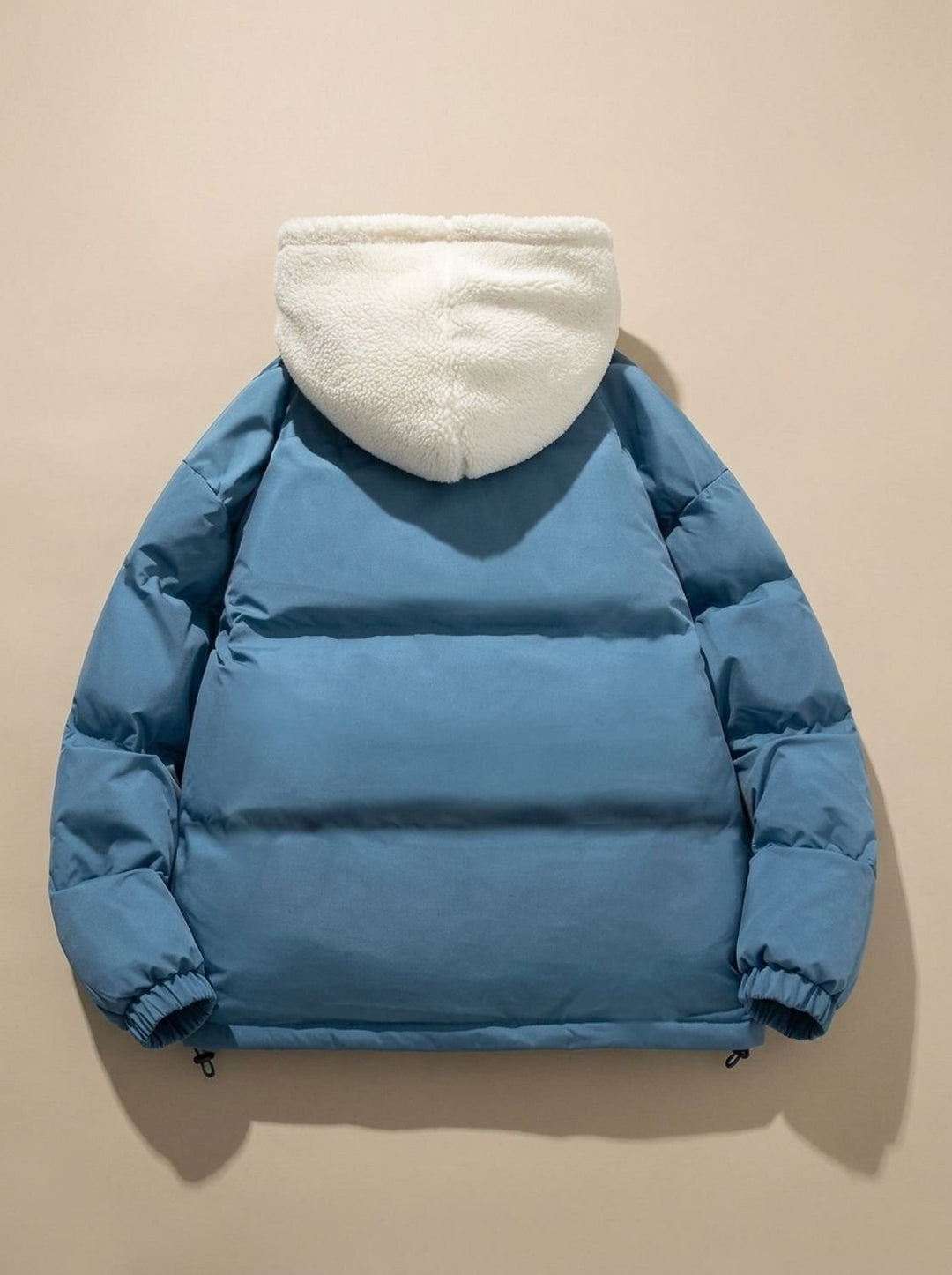 Damen Daunenjacke mit Kapuze Sherpa-Fleece-Futter Winterjacke