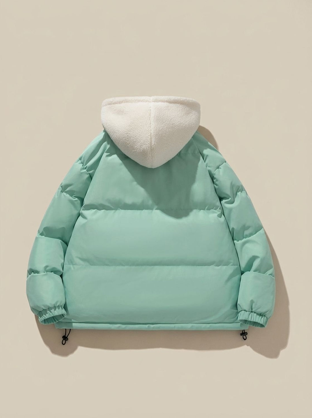 Damen Daunenjacke mit Kapuze Sherpa-Fleece-Futter Winterjacke