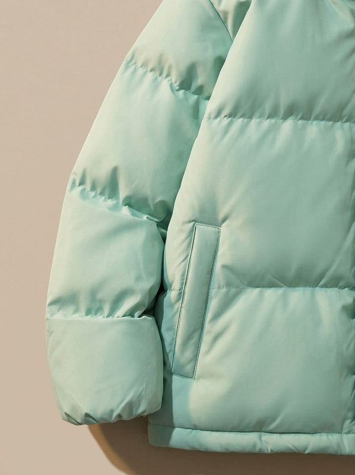 Damen Daunenjacke mit Kapuze Sherpa-Fleece-Futter Winterjacke