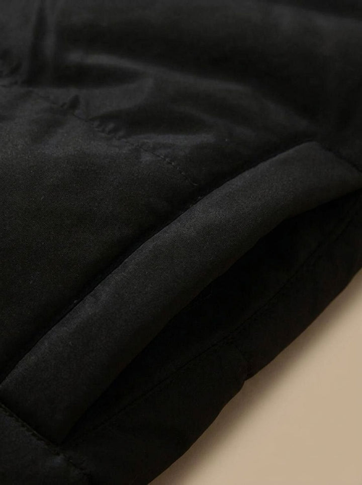 Damen Daunenjacke mit Kapuze Sherpa-Fleece-Futter Winterjacke