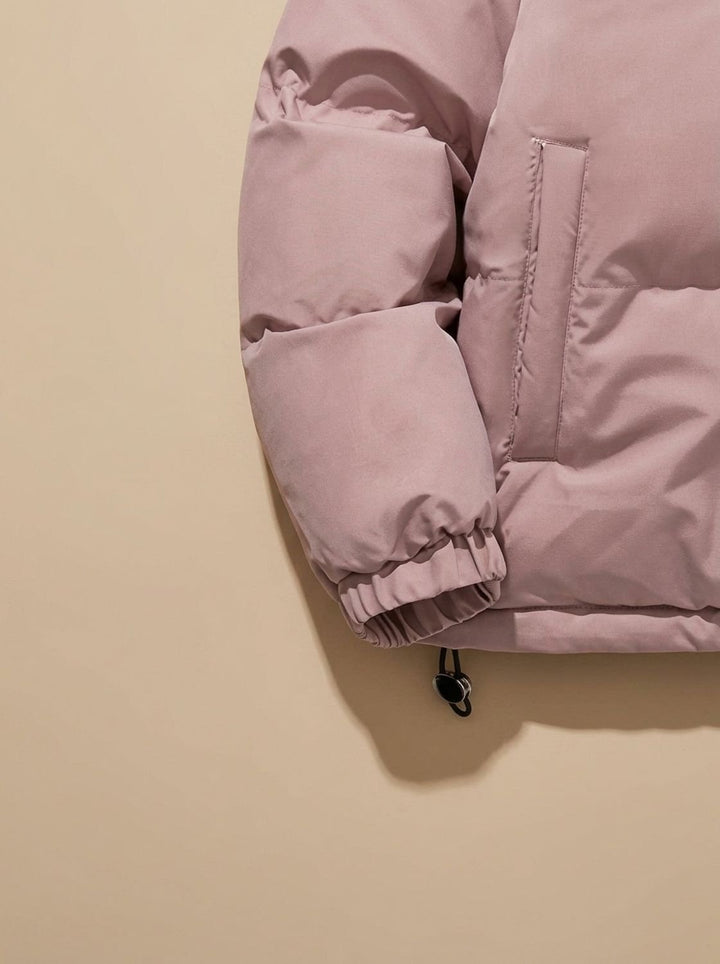 Damen Daunenjacke mit Kapuze Sherpa-Fleece-Futter Winterjacke