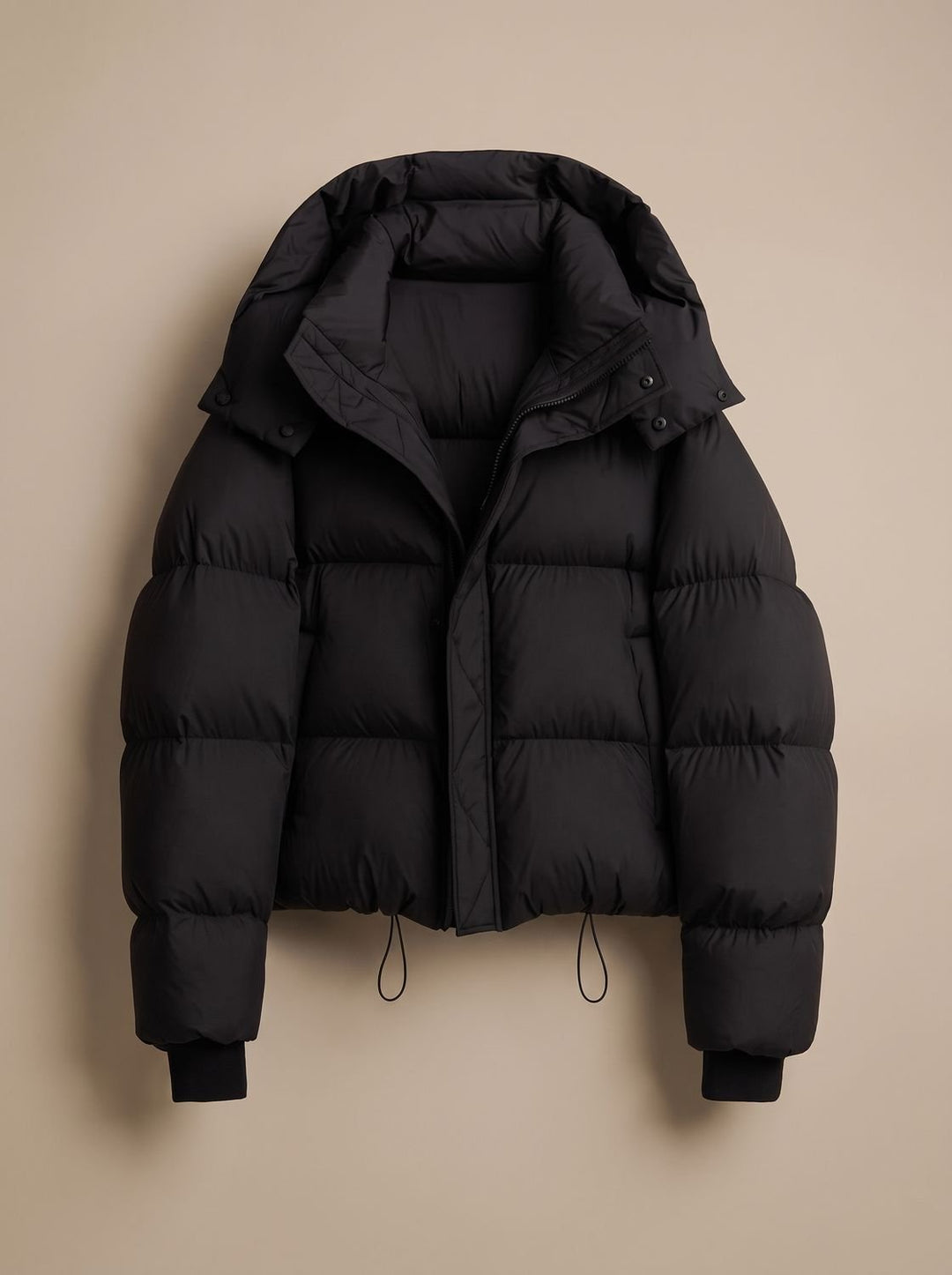 Damen Daunenjacke Oversize Kapuze Kurzjacke Winter