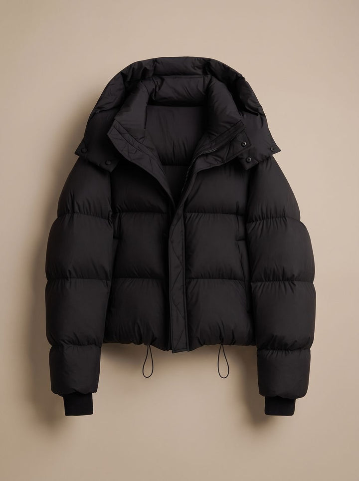 Damen Daunenjacke Oversize Kapuze Kurzjacke Winter