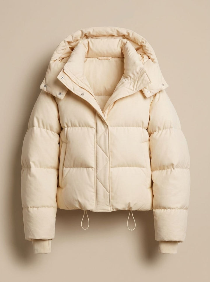 Damen Daunenjacke Oversize Kapuze Kurzjacke Winter