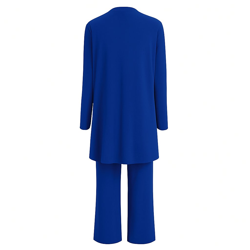 Damen Dreiteiliges Longline-Cardigan Tank-Top Weite Hosen Set