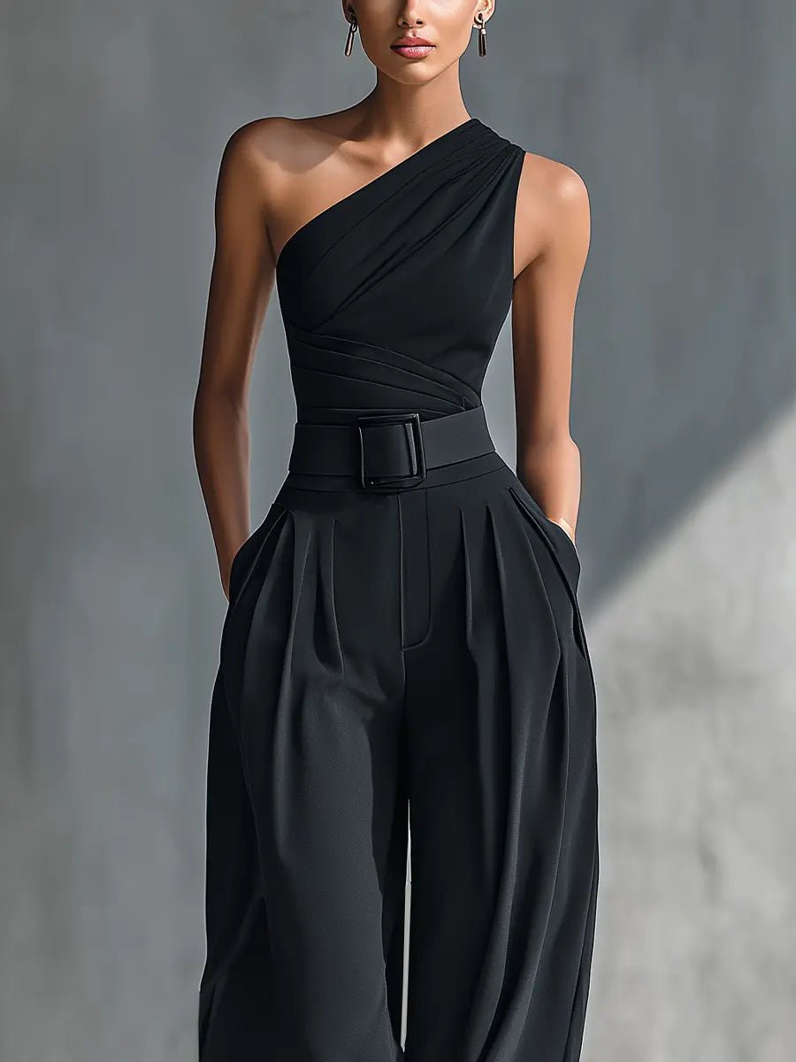 Damen Einteiliger Strick-Top Wide-Leg-Hosen-Set