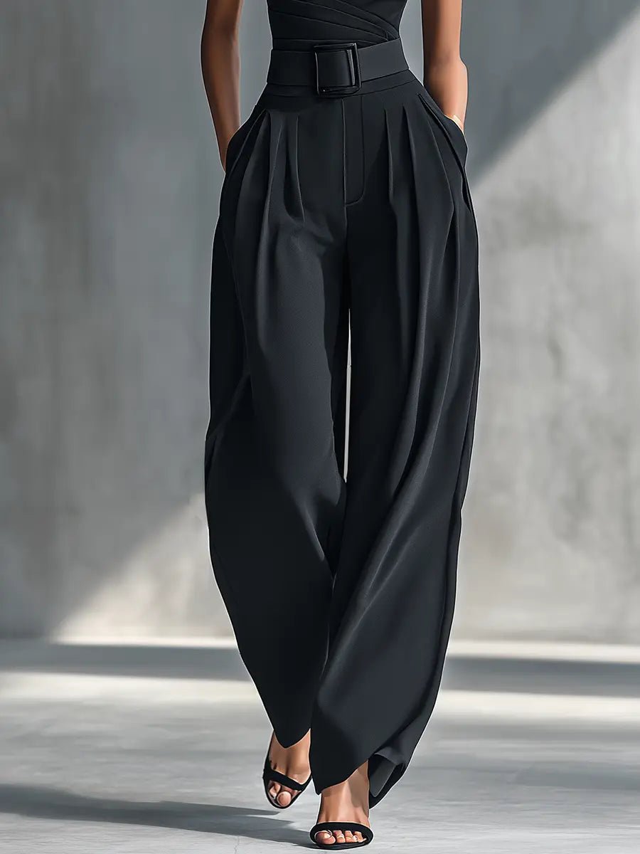 Damen Einteiliger Strick-Top Wide-Leg-Hosen-Set