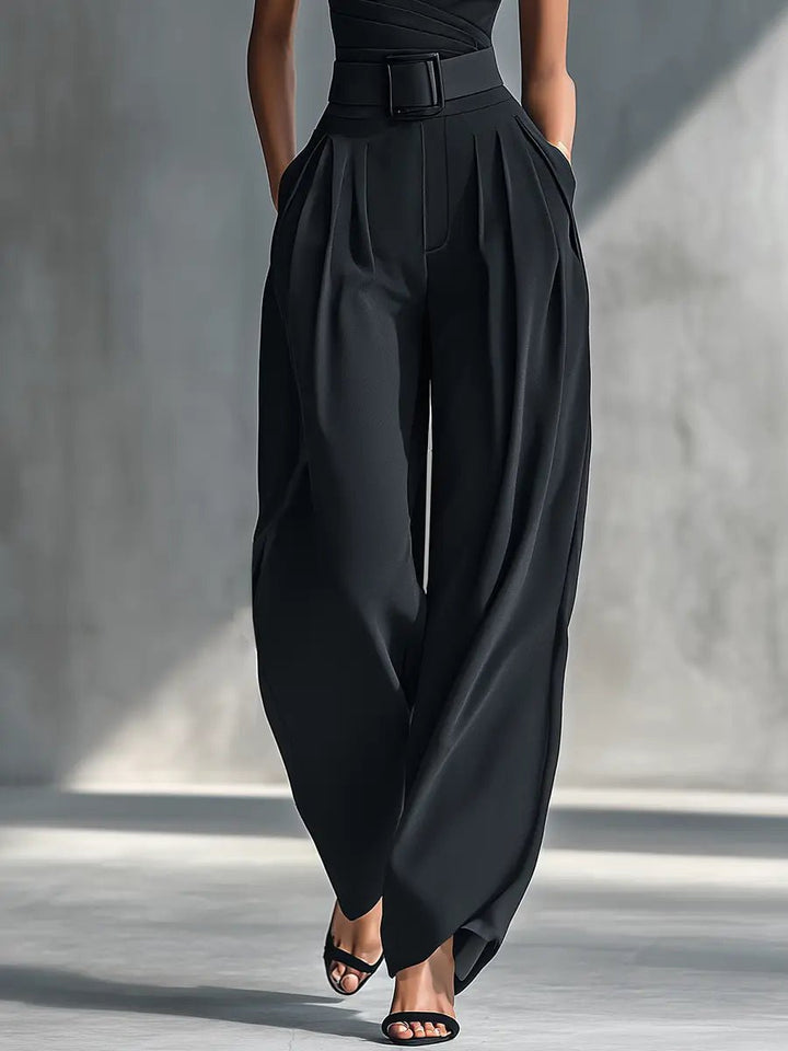 Damen Einteiliger Strick-Top Wide-Leg-Hosen-Set
