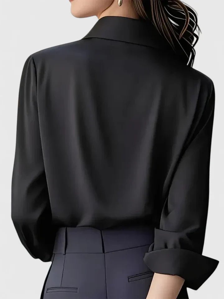Damen Elegante Satin Business-Bluse Versteckte Knopfleiste