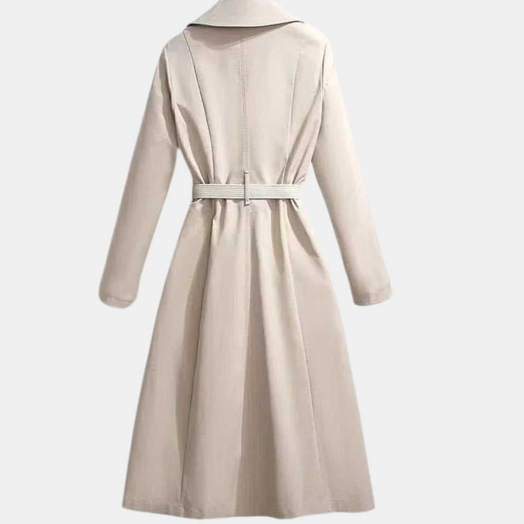 Damen Eleganter Gürtel-Trench Coat Klassischer Midi-Schnitt
