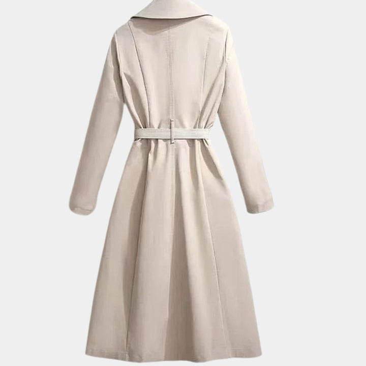 Damen Eleganter Gürtel-Trench Coat Klassischer Midi-Schnitt