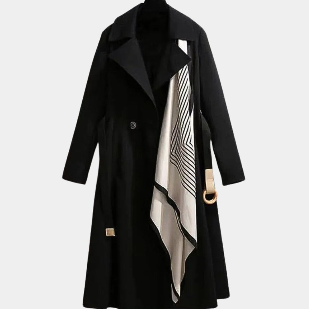 Damen Eleganter Gürtel-Trench Coat Klassischer Midi-Schnitt