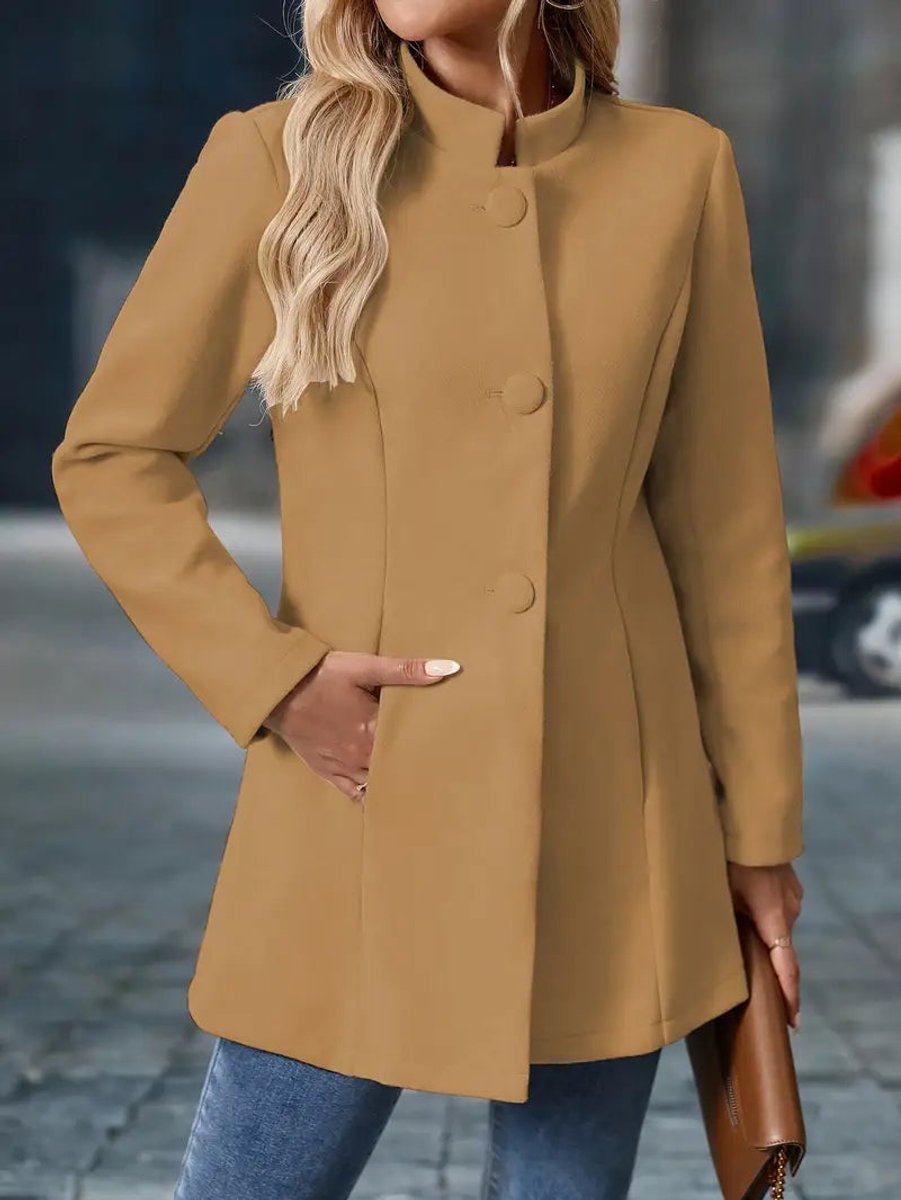 Damen Eleganter Stehkragen Women Coat Figurbetonter Blazer