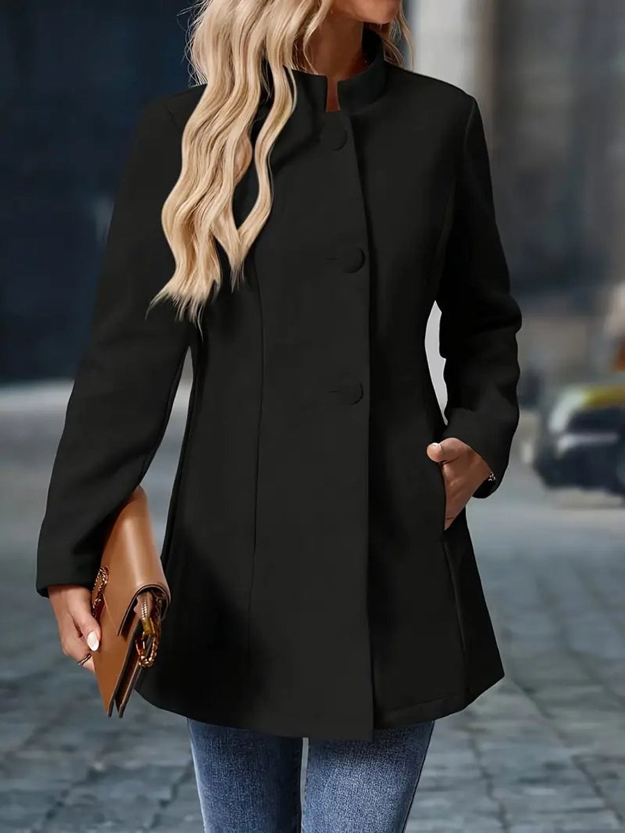 Damen Eleganter Stehkragen Women Coat Figurbetonter Blazer